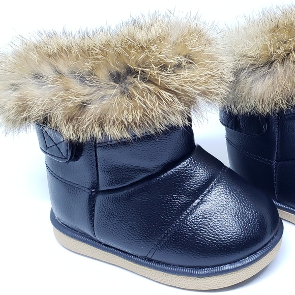 Kids Winter Fur Lined Fleece Boots - Picture 4 of 11